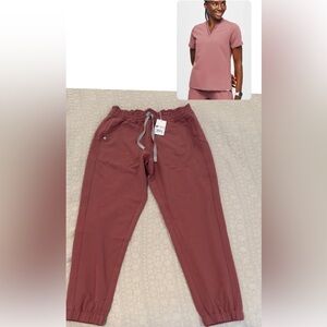 MATCHING SET Figs Oran top and Regina joggers - Mauve